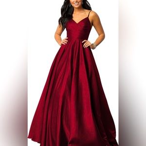Satin Red Ball Gown